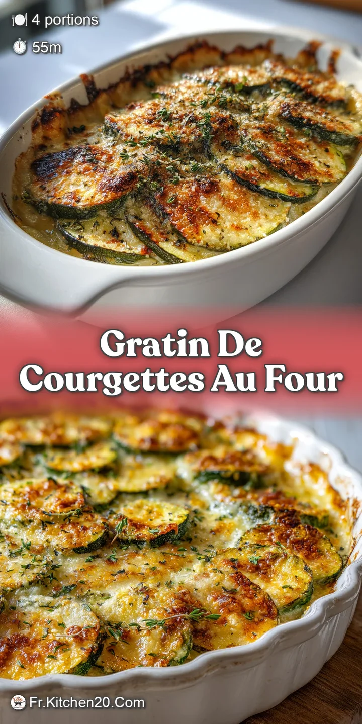 Close-up: bubbling, cheesy zucchini gratin with golden-brown, crispy edges. Creamy b&eacute;chamel creates an irresistible textur...