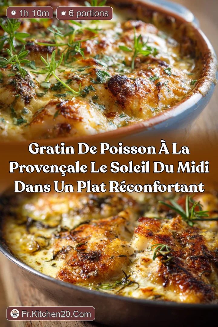 Gratin de poisson &agrave; la proven&ccedil;ale Le soleil du Midi dans un plat r&eacute;confortant