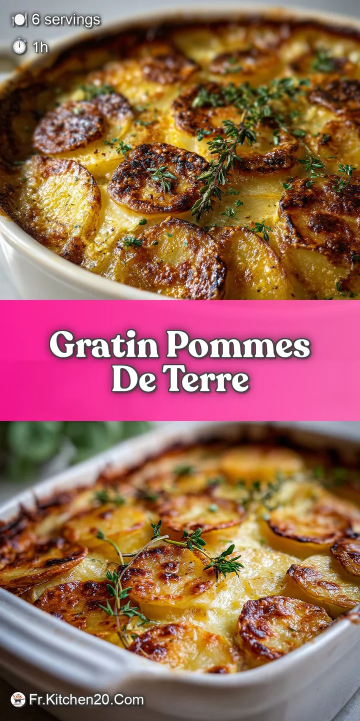 Close-up reveals the creamy, cheesy layers of the potato gratin, baked to a rich golden-brown, bubbly and inviting.