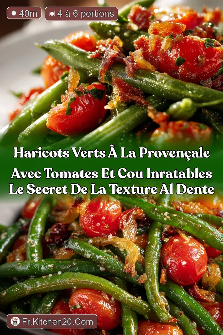 Haricots verts &agrave; la proven&ccedil;ale avec Tomates et Cou Inratables Le secret de la texture al dente