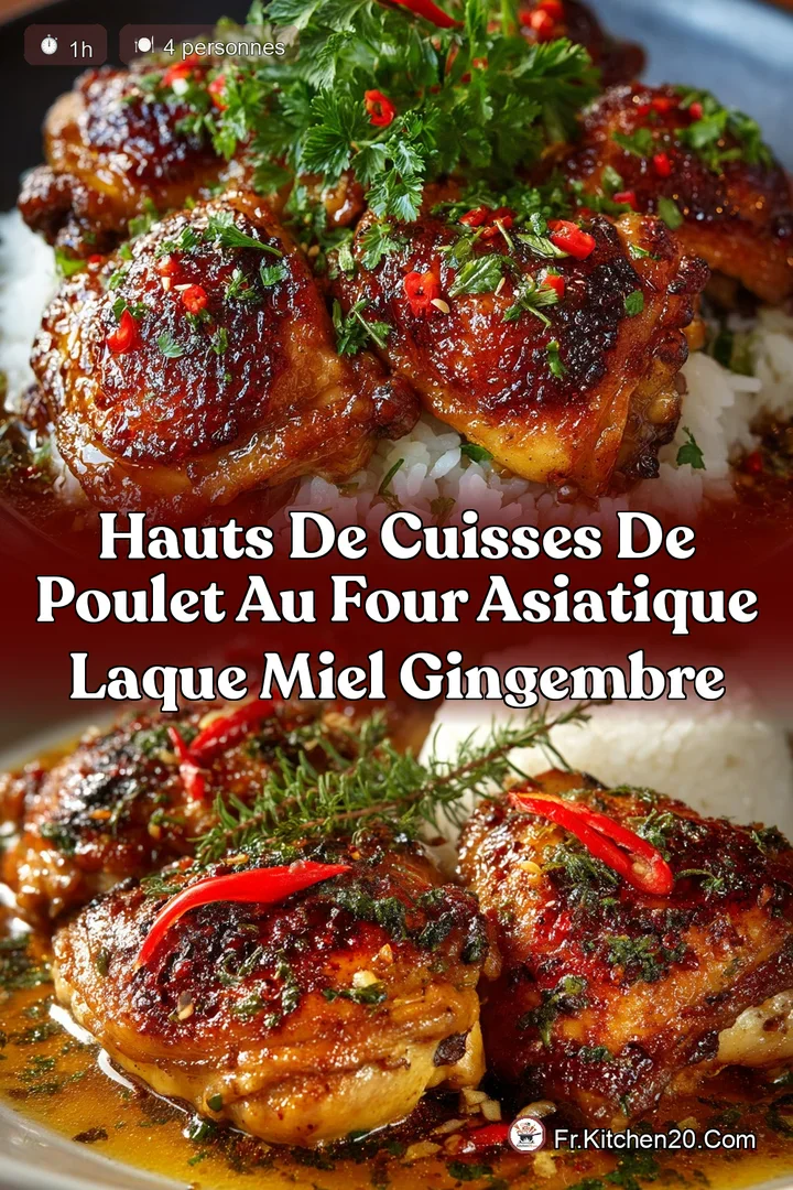 Hauts de Cuisses de Poulet au Four Asiatique Laque Miel Gingembre