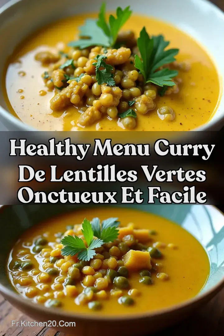 Healthy Menu Curry de Lentilles Vertes Onctueux et Facile