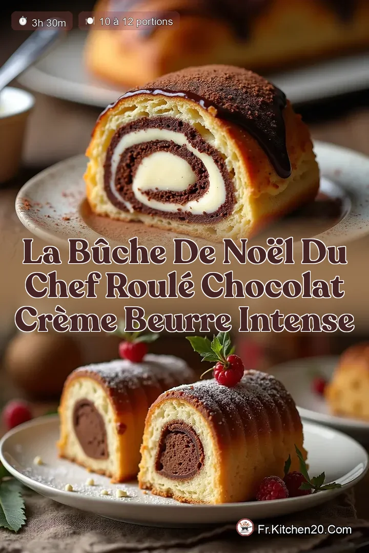 La B&ucirc;che de No&euml;l du Chef Roul&eacute; Chocolat Cr&egrave;me Beurre Intense