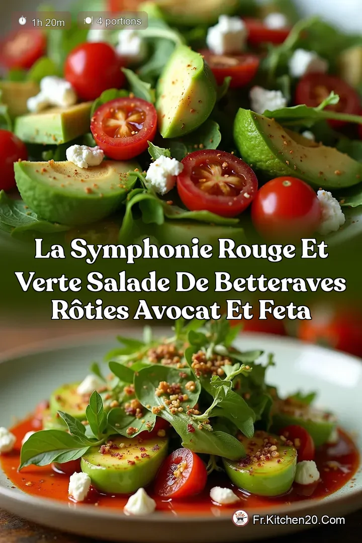La Symphonie Rouge et Verte Salade de Betteraves R&ocirc;ties Avocat et Feta