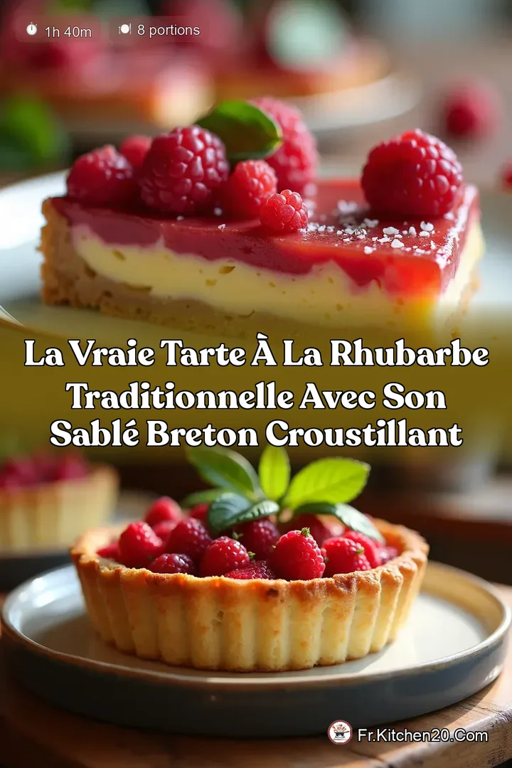 La Vraie Tarte &agrave; la Rhubarbe Traditionnelle avec son Sabl&eacute; Breton Croustillant