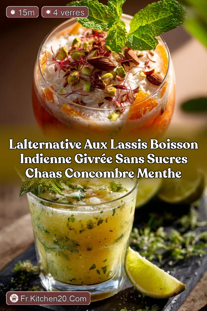 Lalternative aux lassis Boisson Indienne Givr&eacute;e Sans Sucres Chaas Concombre Menthe