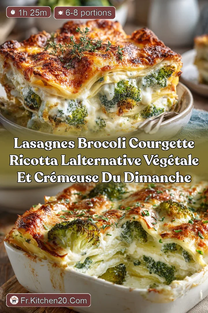 Lasagnes Brocoli Courgette Ricotta LAlternative V&eacute;g&eacute;tale et Cr&eacute;meuse du Dimanche