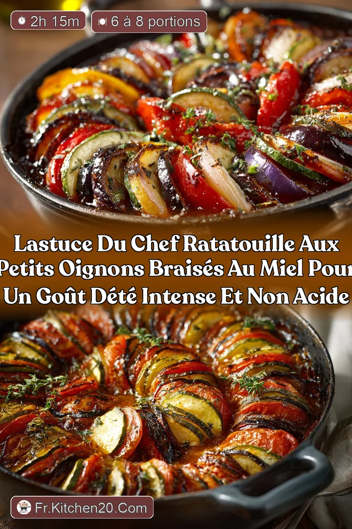 Lastuce du chef Ratatouille aux petits Oignons brais&eacute;s au Miel pour un go&ucirc;t d&eacute;t&eacute; intense et non acide