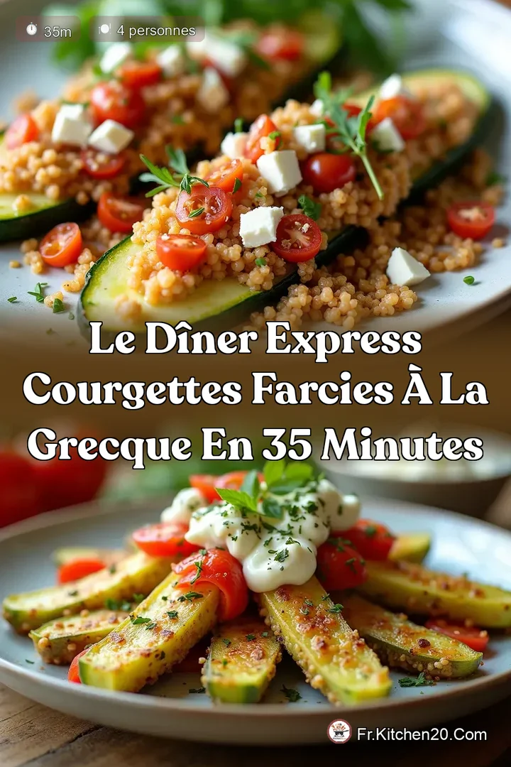 Le D&icirc;ner Express Courgettes Farcies &agrave; la Grecque en 35 Minutes