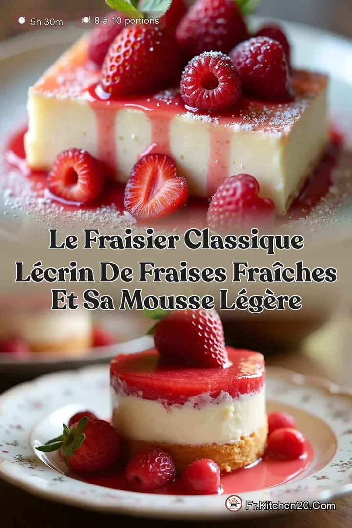 Le Fraisier Classique L&Eacute;crin de Fraises Fra&icirc;ches et sa Mousse L&eacute;g&egrave;re