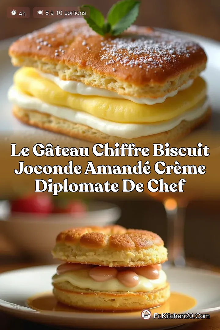 Le G&acirc;teau Chiffre Biscuit Joconde Amand&eacute; Cr&egrave;me Diplomate de Chef