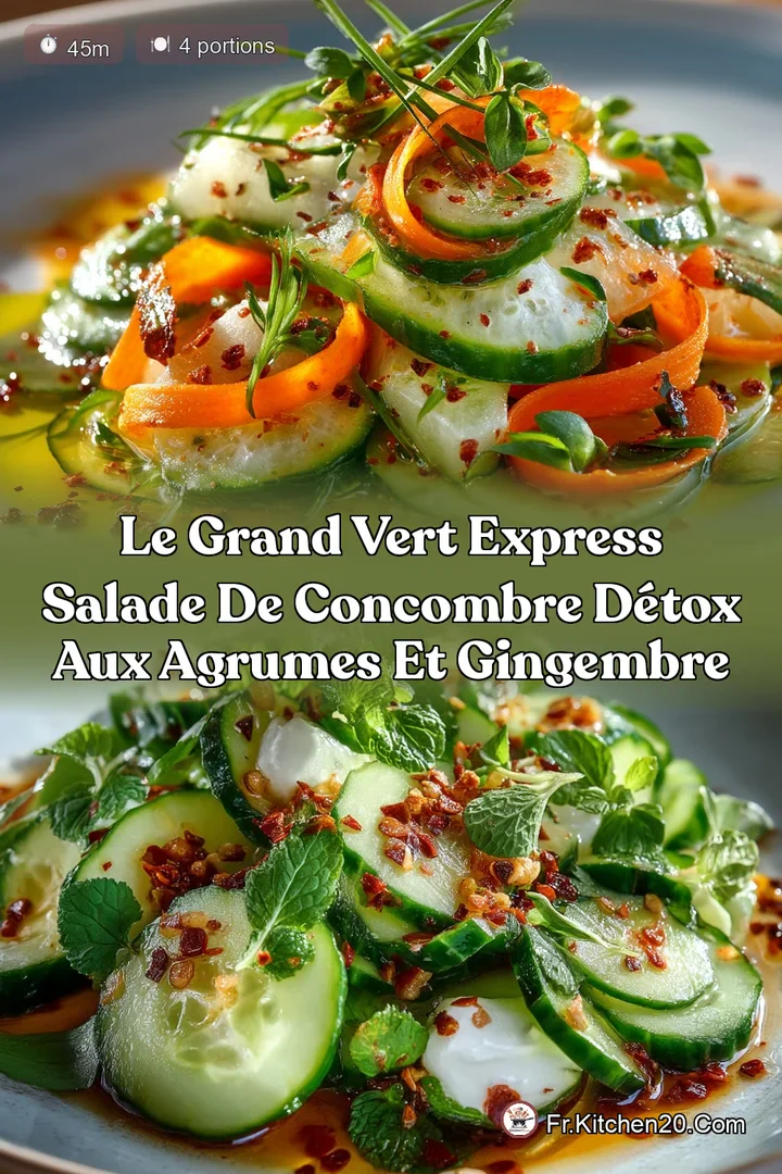 Le Grand Vert Express Salade de Concombre D&eacute;tox aux Agrumes et Gingembre