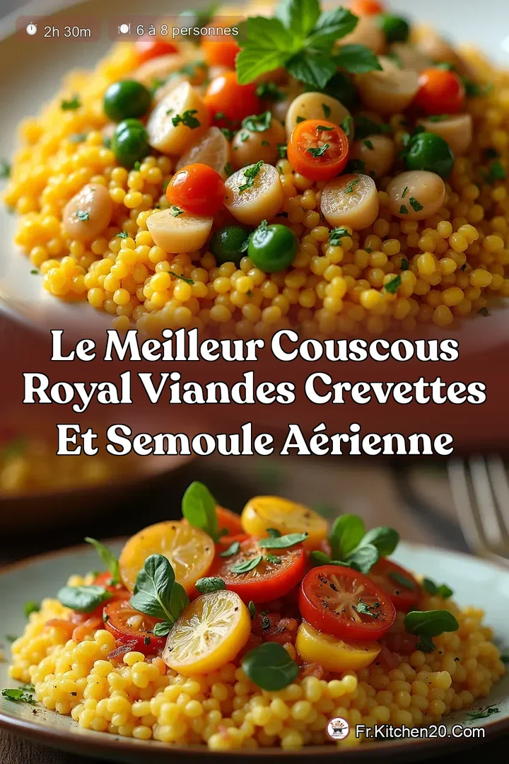 Le Meilleur Couscous Royal Viandes Crevettes et Semoule A&eacute;rienne