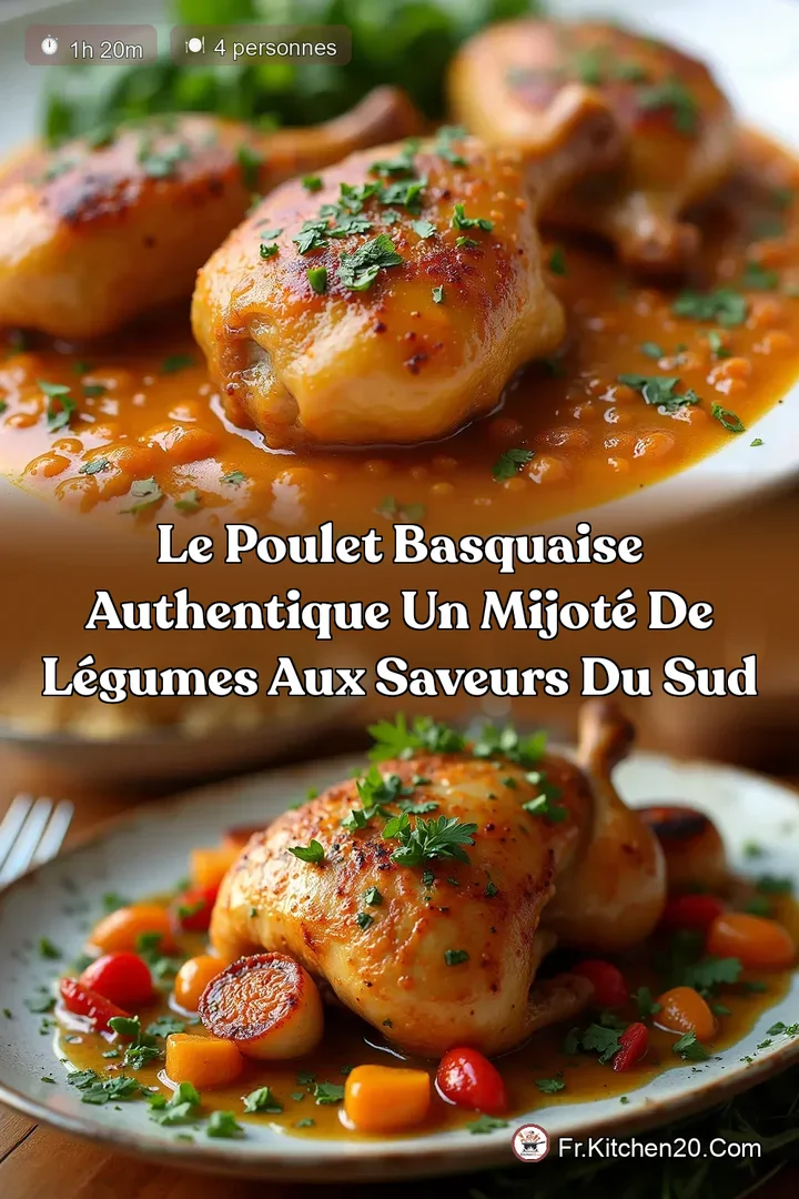 Le Poulet Basquaise Authentique Un Mijot&eacute; de L&eacute;gumes aux Saveurs du Sud