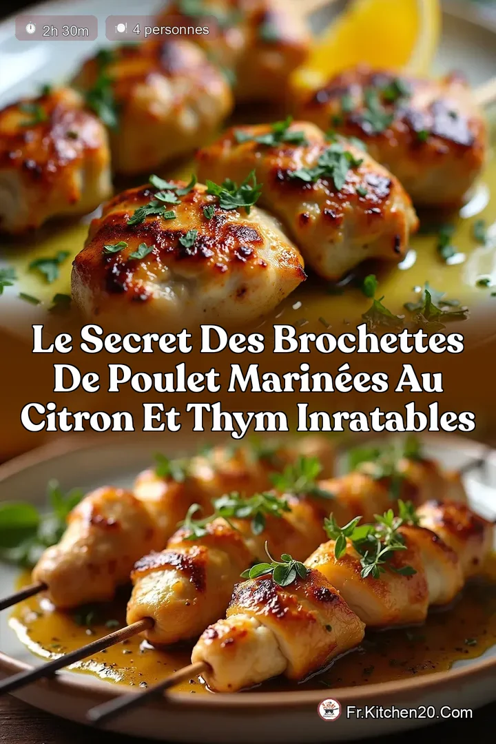 Le Secret des Brochettes de Poulet Marin&eacute;es au Citron et Thym Inratables