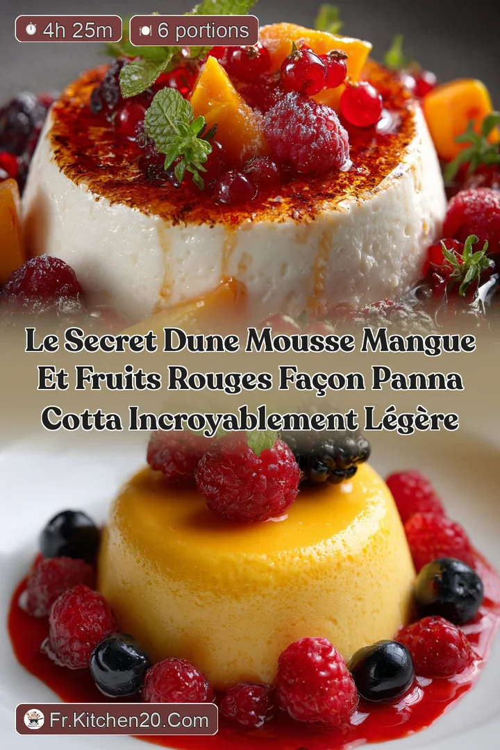 Le secret dune Mousse Mangue et Fruits Rouges fa&ccedil;on Panna Cotta incroyablement l&eacute;g&egrave;re