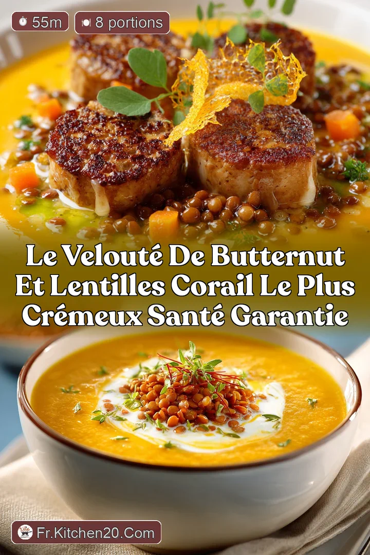 Le Velout&eacute; de Butternut et Lentilles Corail le plus cr&eacute;meux sant&eacute; garantie