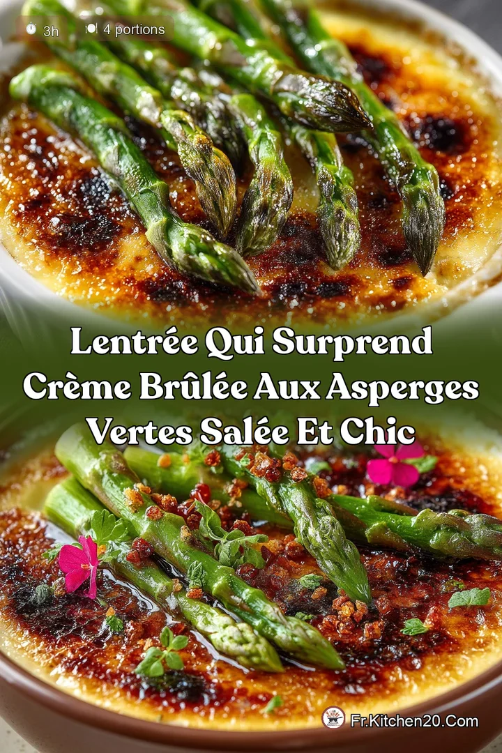 Lentr&eacute;e qui surprend Cr&egrave;me br&ucirc;l&eacute;e aux asperges vertes sal&eacute;e et chic