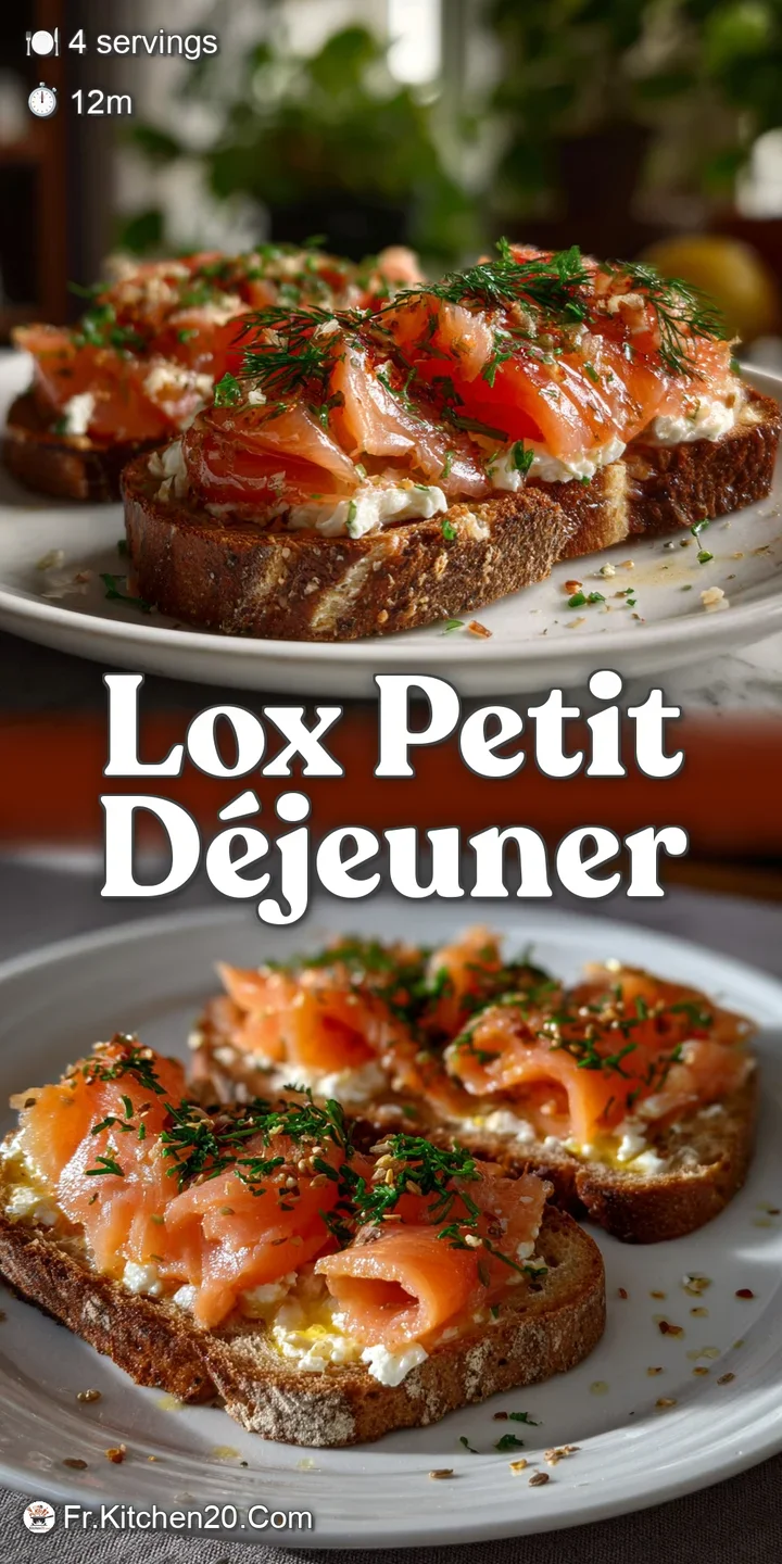 Close-up of a smoked salmon toast: flaky salmon atop a toasted slice, dotted with fresh dill and a squeeze of lemon, appet...