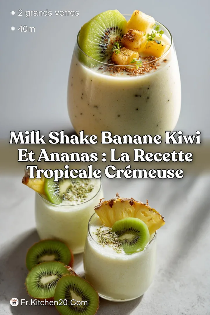 Milk Shake Banane Kiwi et Ananas : La Recette Tropicale Cr&eacute;meuse
