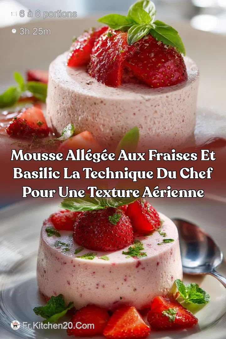 Mousse all&eacute;g&eacute;e aux Fraises et Basilic la technique du chef pour une texture a&eacute;rienne