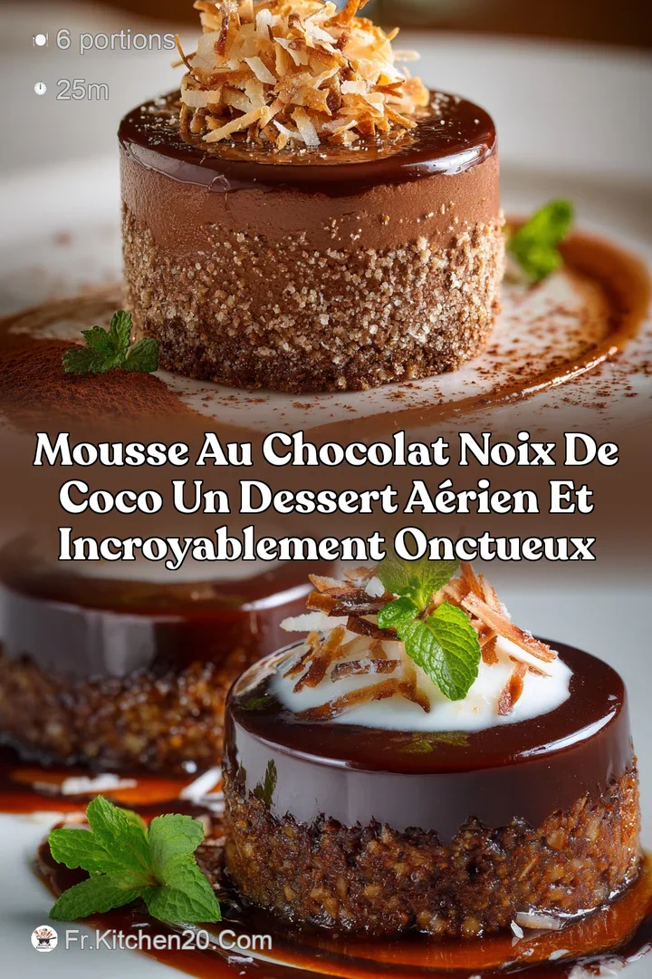 Mousse au Chocolat Noix de Coco Un Dessert A&eacute;rien et Incroyablement Onctueux