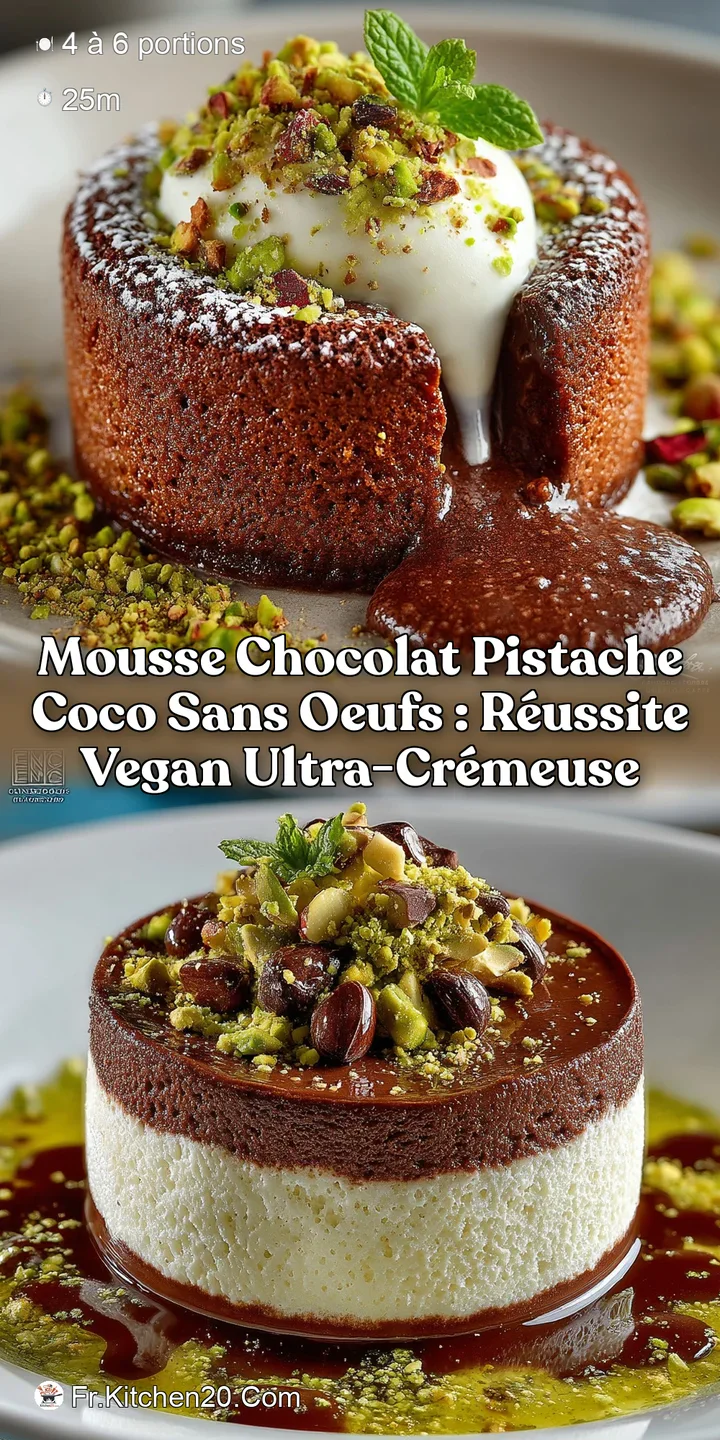 Mousse chocolat pistache coco sans oeufs : R&eacute;ussite Vegan Ultra-Cr&eacute;meuse