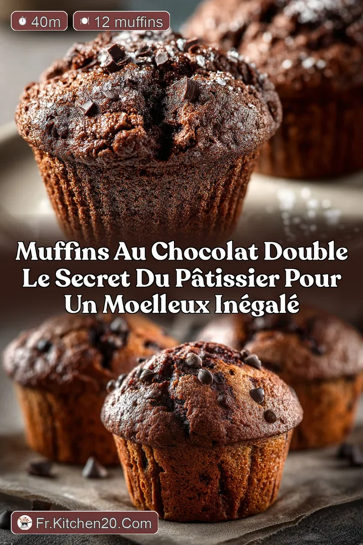 Muffins au chocolat double Le secret du p&acirc;tissier pour un moelleux in&eacute;gal&eacute;