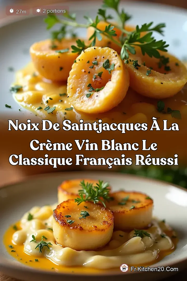 Noix de SaintJacques &agrave; la Cr&egrave;me Vin Blanc Le Classique Fran&ccedil;ais R&eacute;ussi