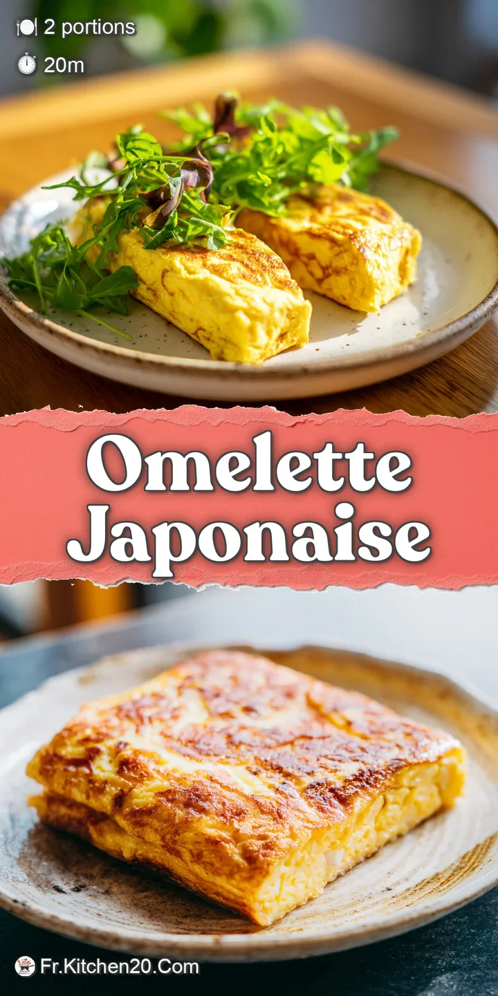 Creamy, soft folds of a Japonaise omelette, glistening slightly, with visible specks of herbs. A tempting close-up.