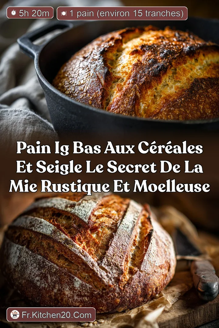 Pain IG Bas aux C&eacute;r&eacute;ales et Seigle Le Secret de la Mie Rustique et Moelleuse