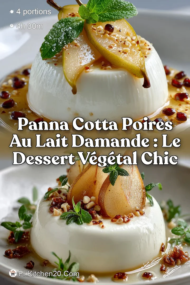 Panna Cotta Poires au Lait dAmande : Le Dessert V&eacute;g&eacute;tal Chic