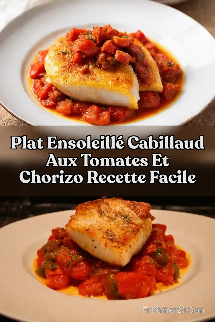 Plat Ensoleill&eacute; Cabillaud aux Tomates et Chorizo Recette Facile