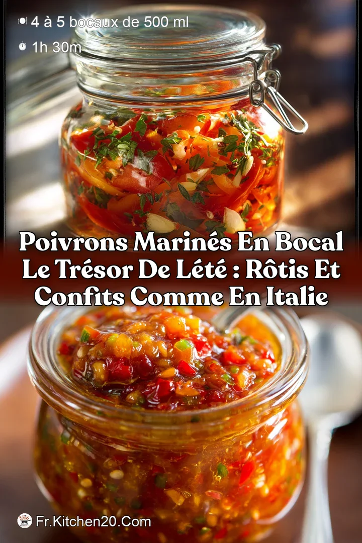 Poivrons marin&eacute;s en bocal Le tr&eacute;sor de l&eacute;t&eacute; : r&ocirc;tis et confits comme en Italie