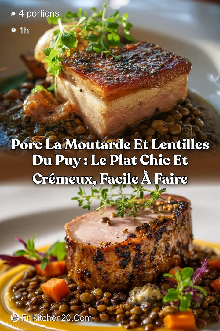 Porc la Moutarde et Lentilles du Puy : Le plat chic et cr&eacute;meux facile &agrave; faire