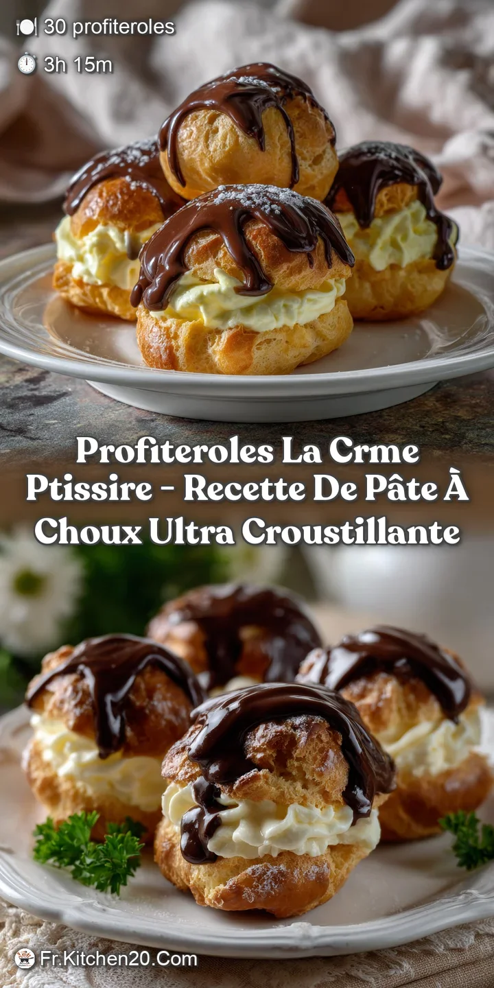 Profiteroles la crme ptissire - Recette de P&acirc;te &agrave; Choux Ultra Croustillante