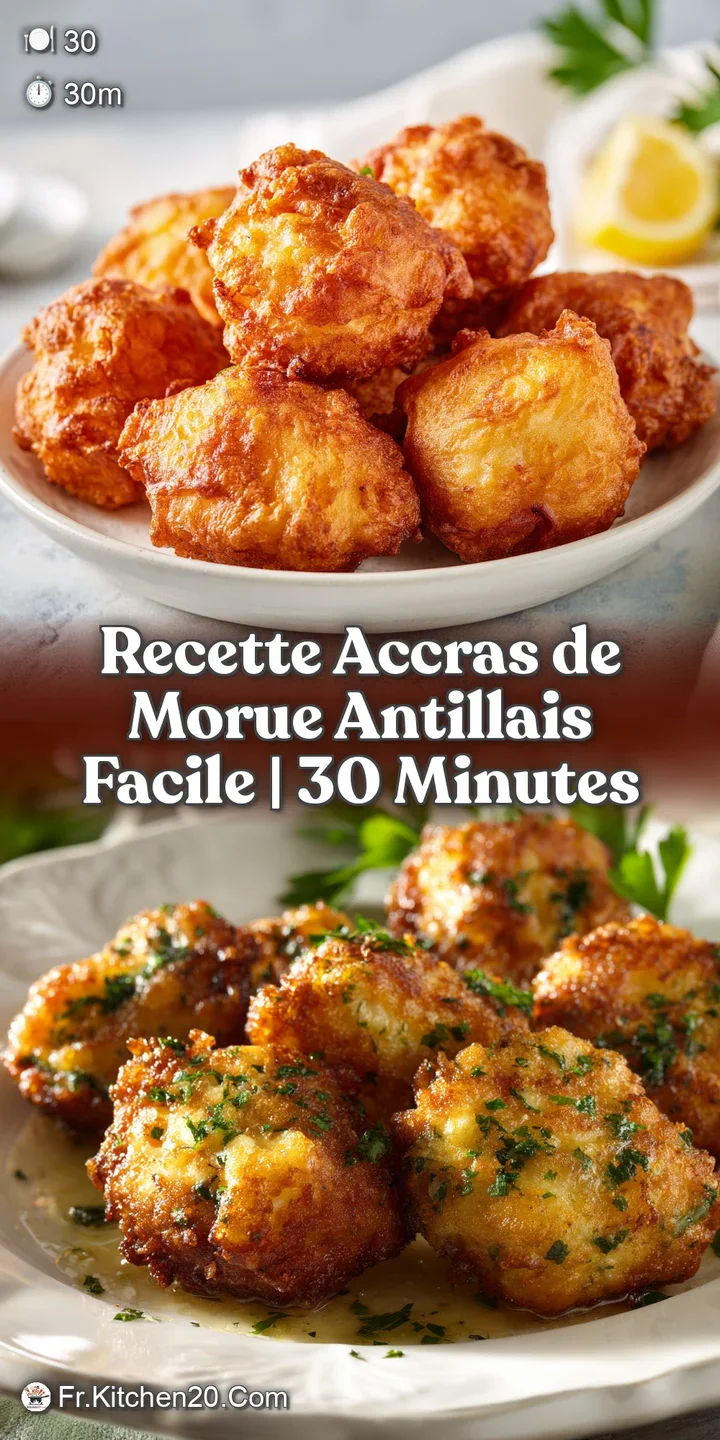 Close-up of Antillean cod fritters showing the flaky, golden crust and bits of herbs. Ready to be enjoyed!