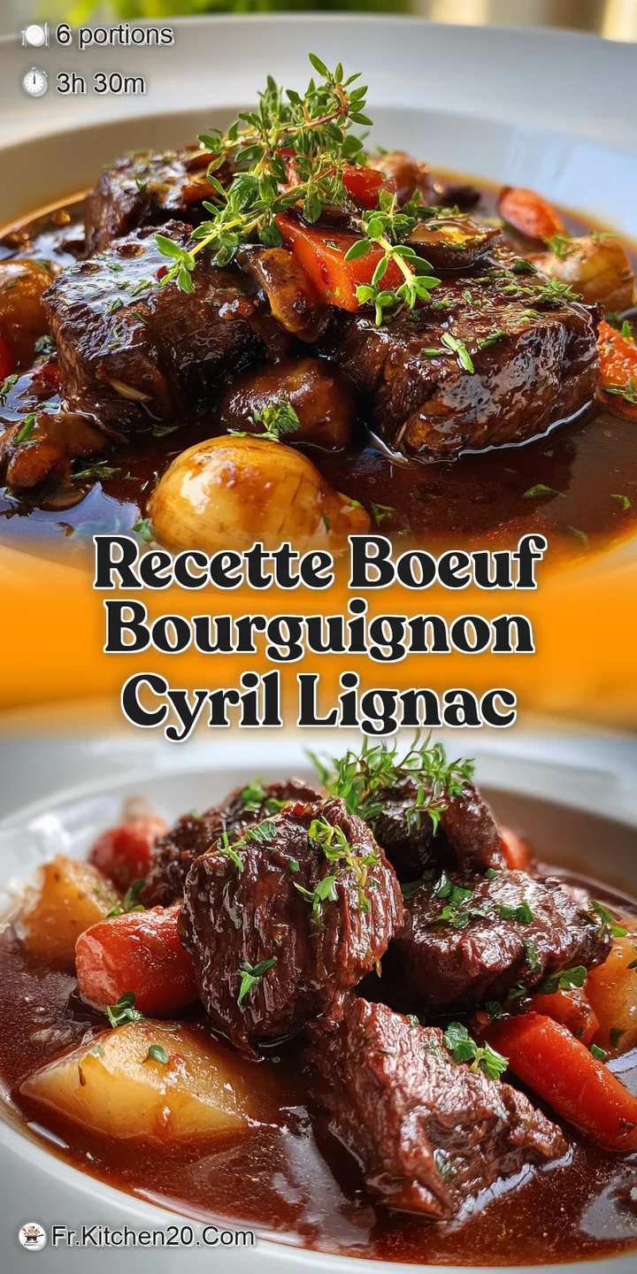Tender beef bourguignon close-up, glistening with flavorful sauce. Carrots and onions add pops of color to the earthy dish.