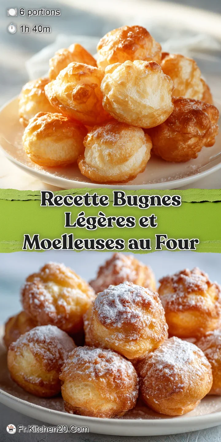 Close-up of a light and airy bugne, glistening with powdered sugar; a tempting glimpse of its golden crust.