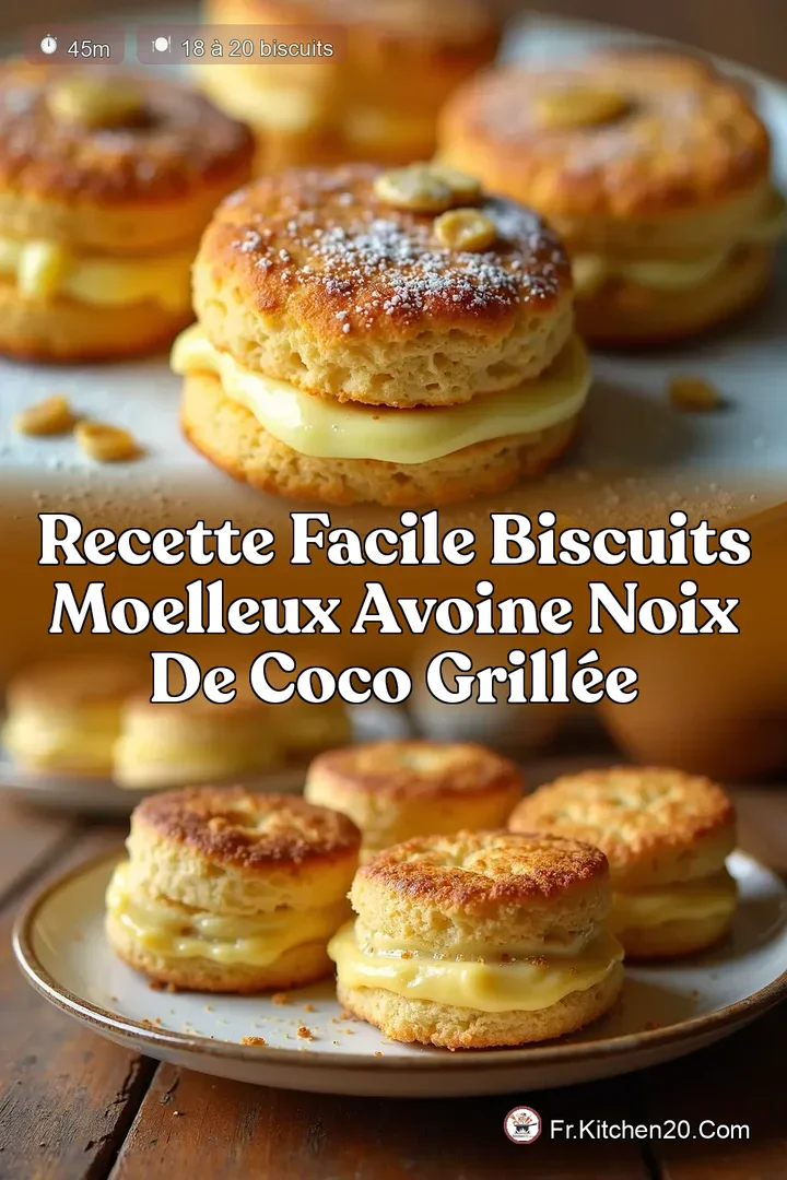 Recette Facile Biscuits Moelleux Avoine Noix de Coco Grill&eacute;e