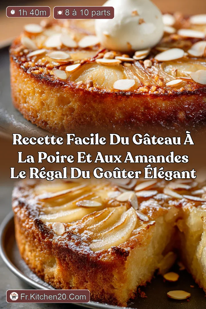 Recette facile du G&acirc;teau &agrave; la Poire et aux Amandes Le R&eacute;gal du Go&ucirc;ter &Eacute;l&eacute;gant