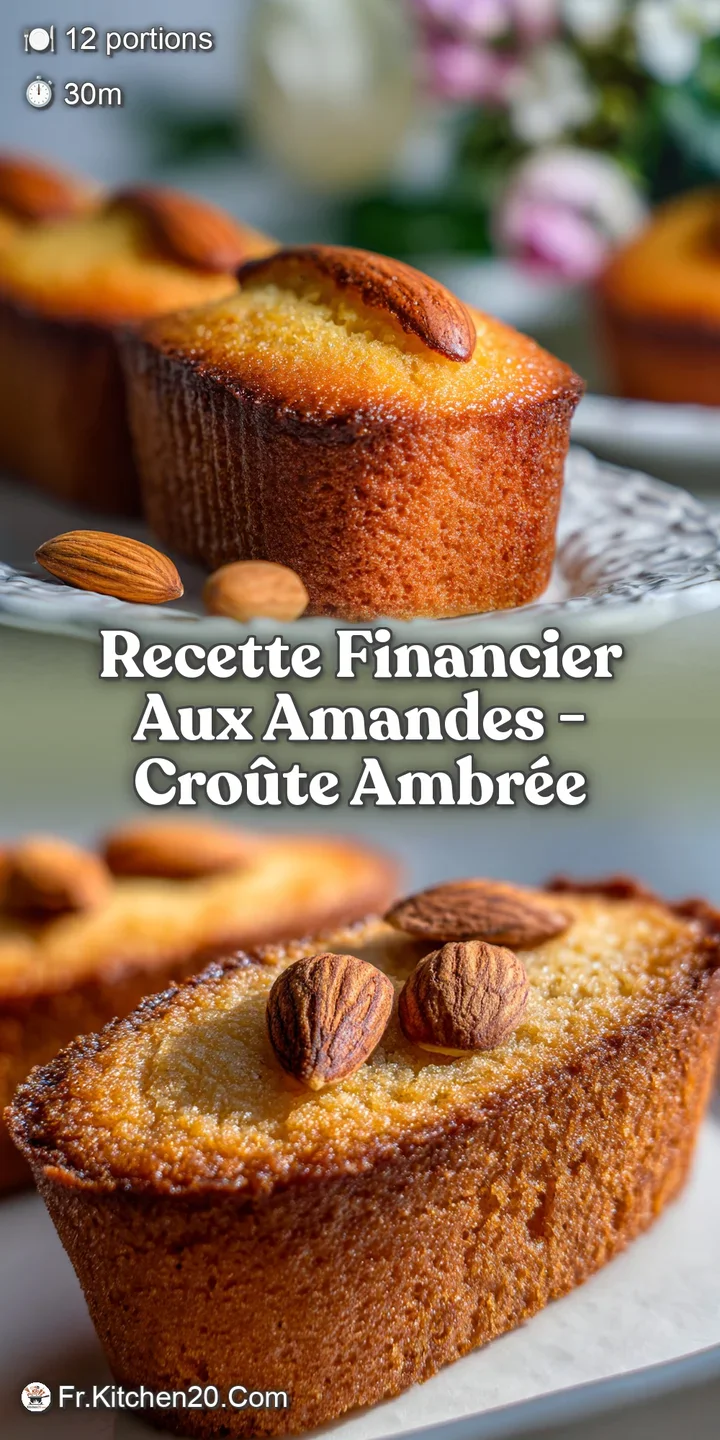 Close-up of a petite, almond-studded financier; its browned edges hinting at a soft, buttery interior. A delectable, golde...