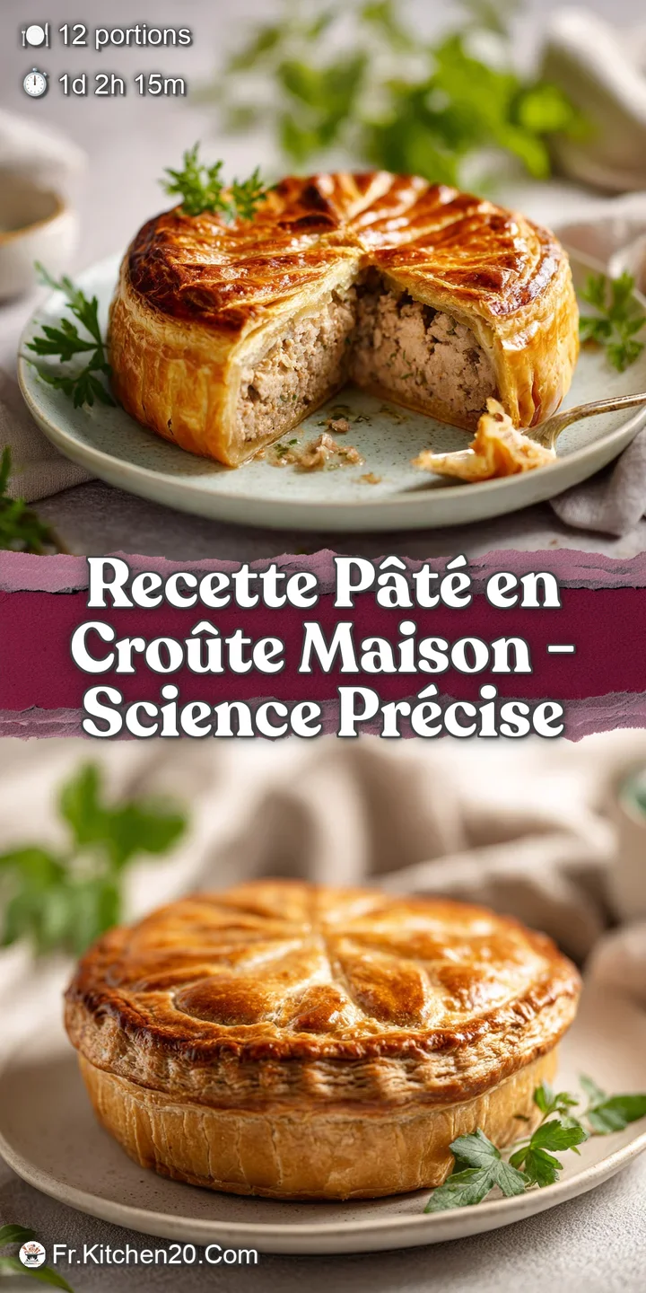 Close-up reveals a mouthwatering cross-section of P&acirc;t&eacute; en Cro&ucirc;te, highlighting the rich colors and textures of the filling.