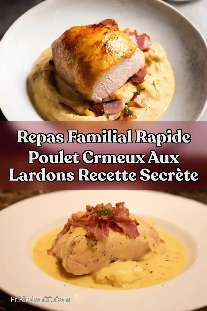 Repas Familial Rapide Poulet Crmeux aux Lardons Recette Secr&egrave;te
