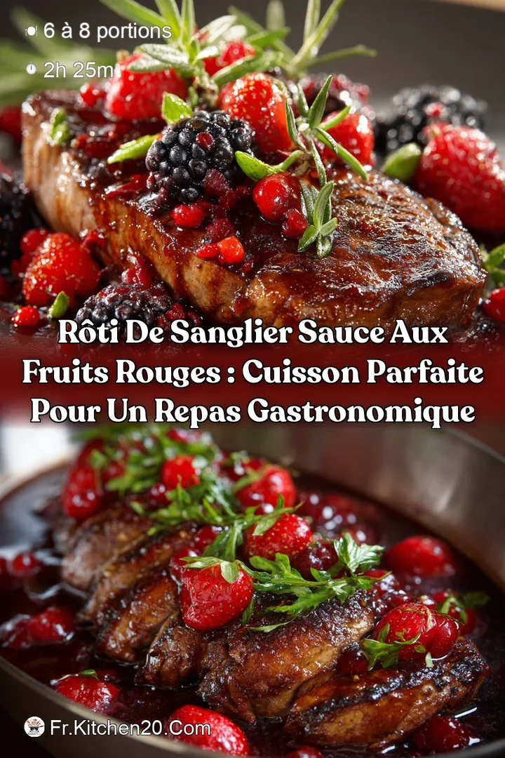 R&ocirc;ti de Sanglier sauce aux Fruits Rouges : Cuisson parfaite pour un repas gastronomique