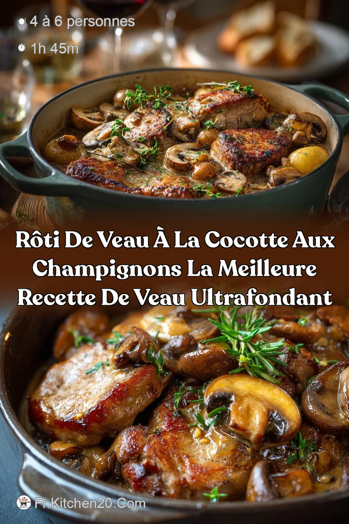 R&ocirc;ti de Veau &agrave; la cocotte aux champignons La meilleure recette de veau ultrafondant