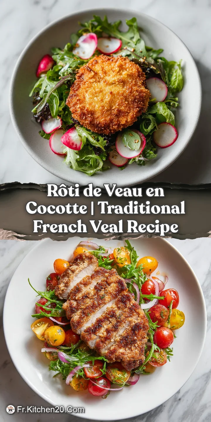 Close-up of a juicy, herb-crusted veal roast, steaming slightly, showing tender meat.