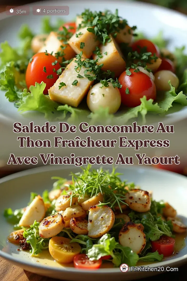 Salade de Concombre au Thon Fra&icirc;cheur Express avec Vinaigrette au Yaourt