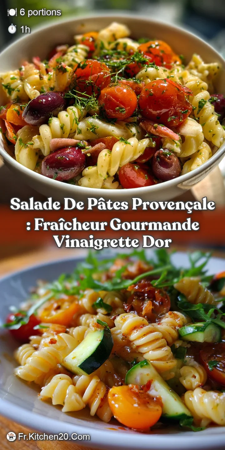 Salade de P&acirc;tes Proven&ccedil;ale : Fra&icirc;cheur Gourmande Vinaigrette dOr