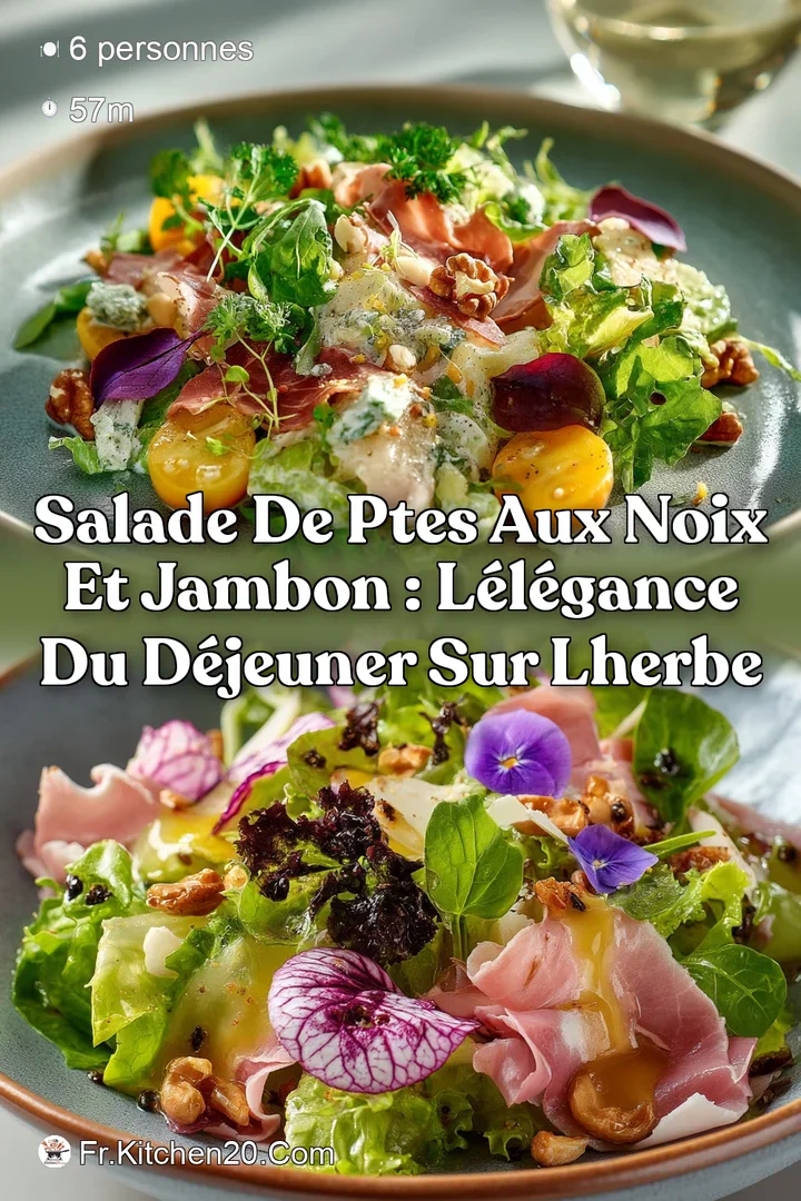 Salade de Ptes aux Noix et Jambon : L&Eacute;l&eacute;gance du D&eacute;jeuner sur lHerbe